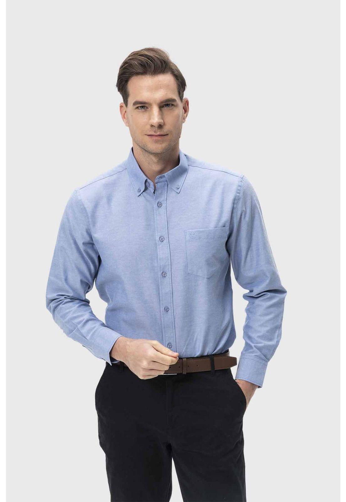 Camisa Hombre Oxford Azul - lll-0