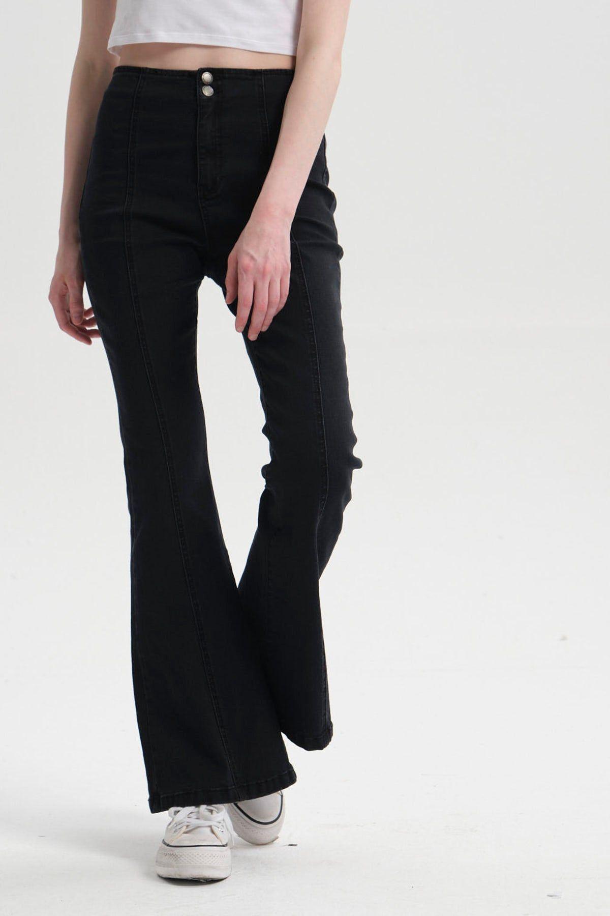 Jeans Mujer Flare Linea Negro II-0