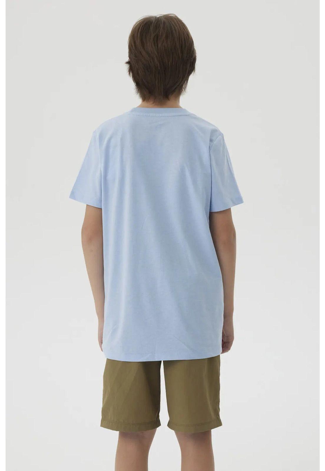 Polera Niño Básica Estampada Azul Claro-2