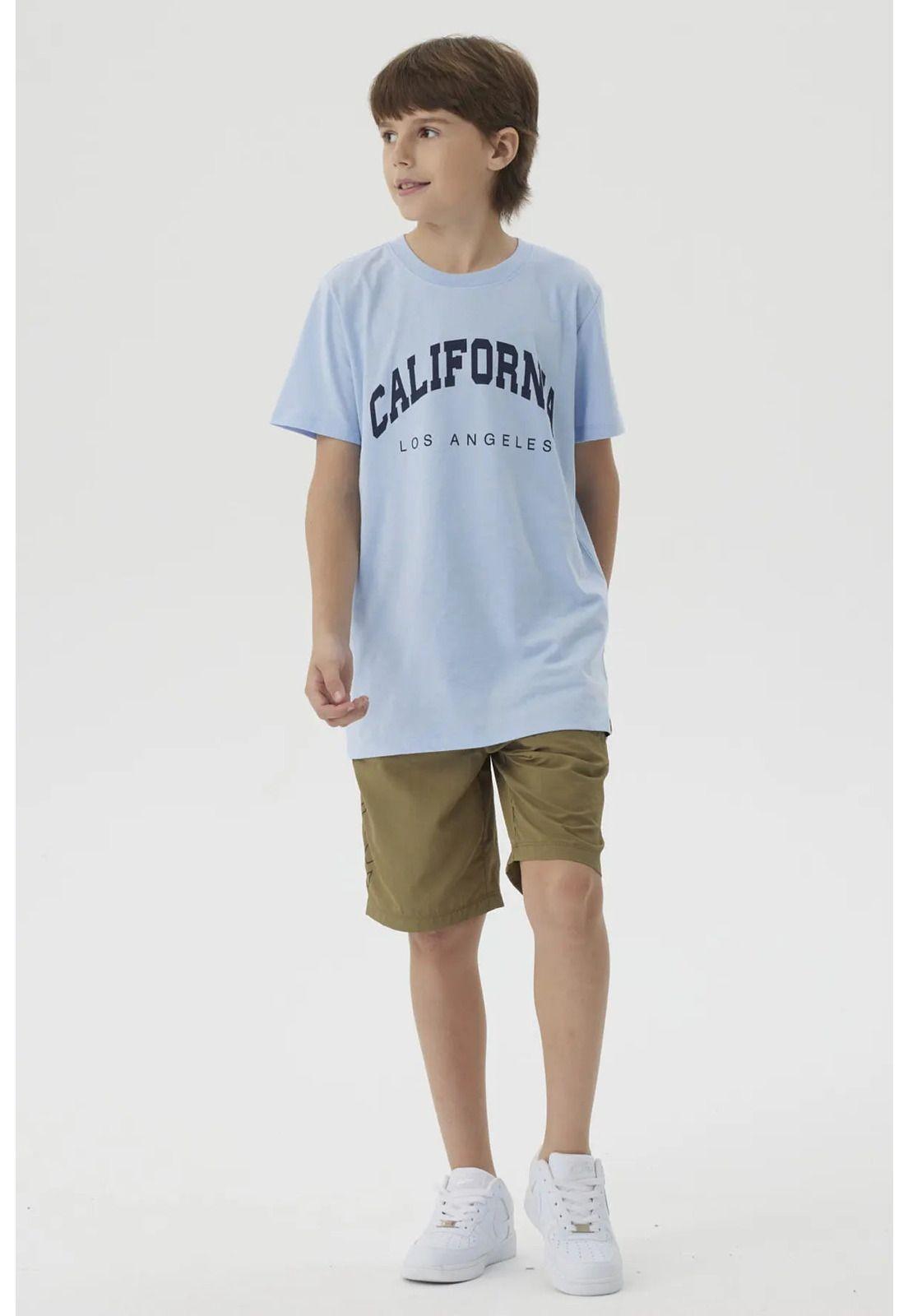 Polera Niño Básica Estampada Azul Claro-3