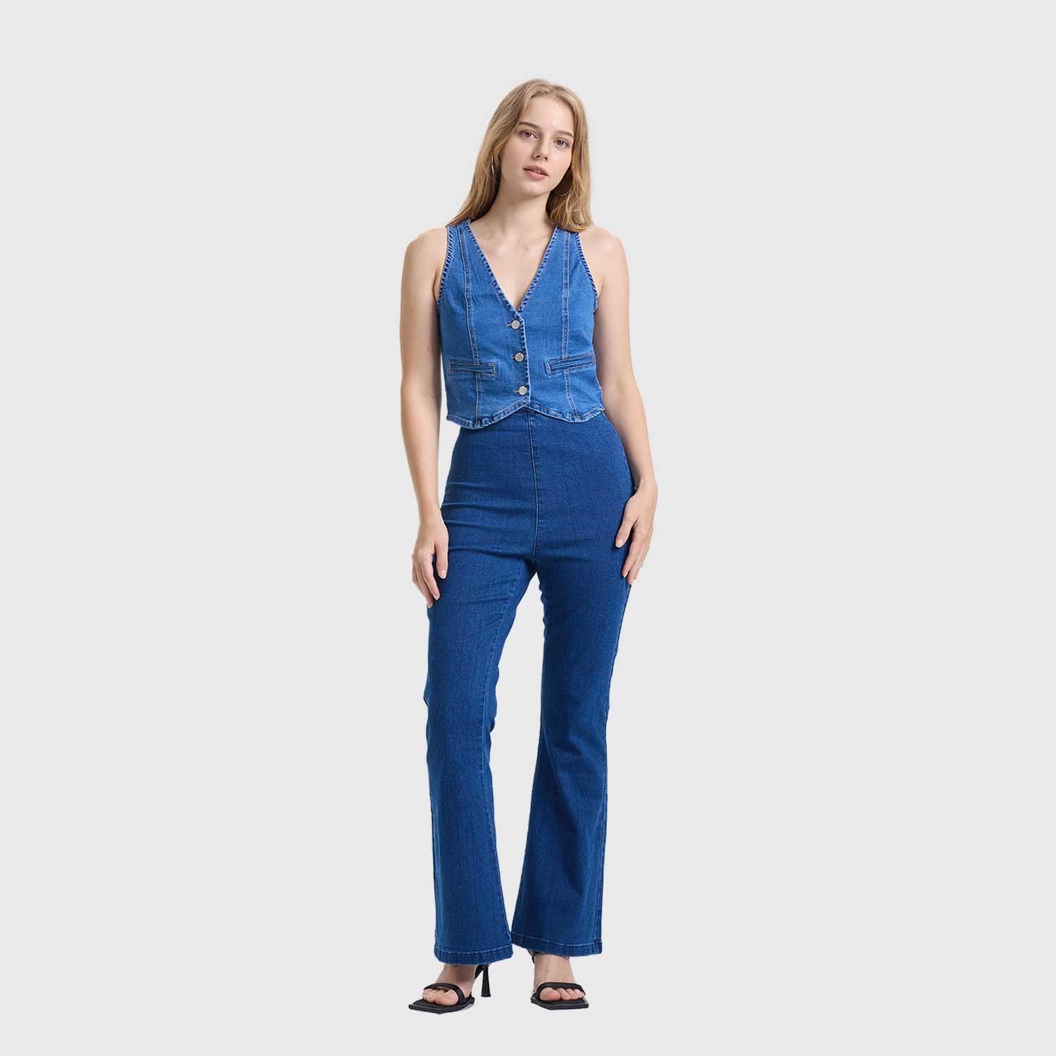 Jeans Mujer Flare Jeggins Azul Fashion's Park-3