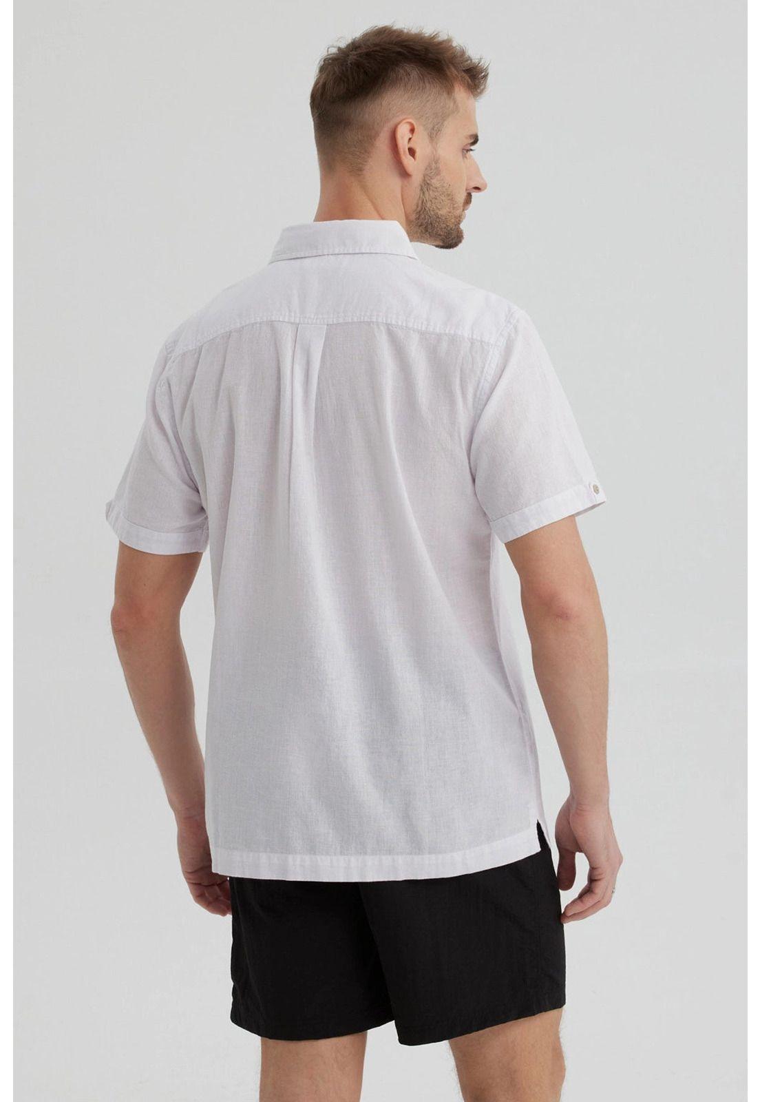 Camisa Hombre Lisa Blanco-2