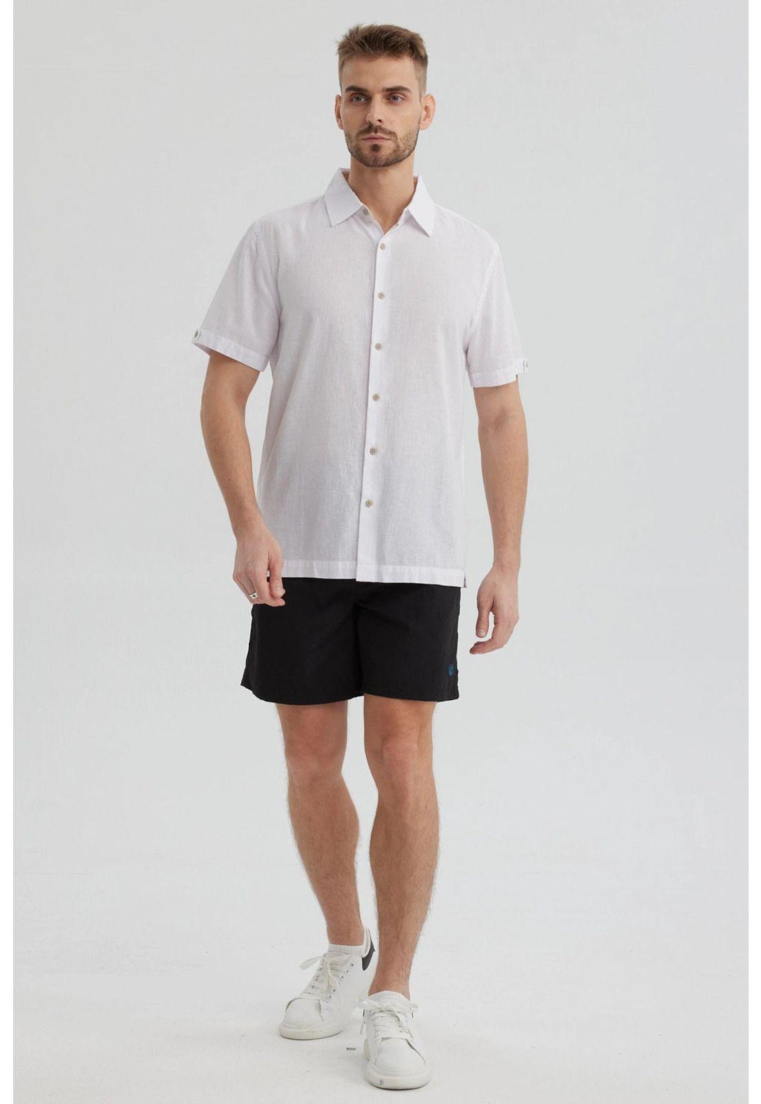 Camisa Hombre Lisa Blanco-3