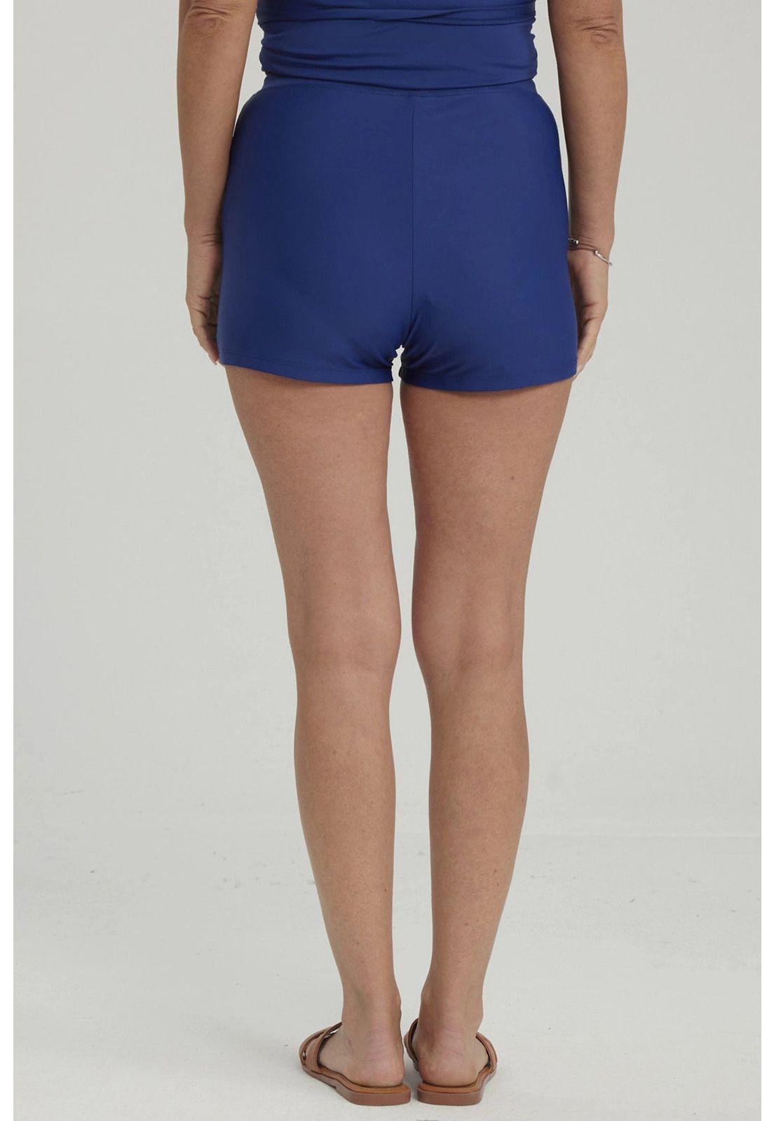 Traje De Baño Mujer Short Clásico Azul Oscuro-2