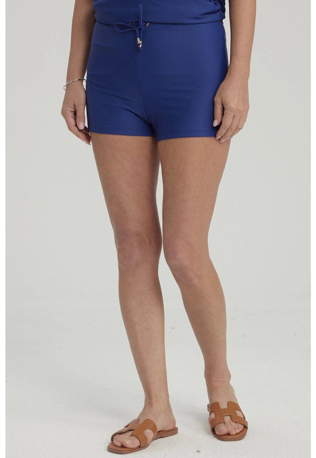 Traje De Baño Mujer Short Clásico Azul Oscuro-3