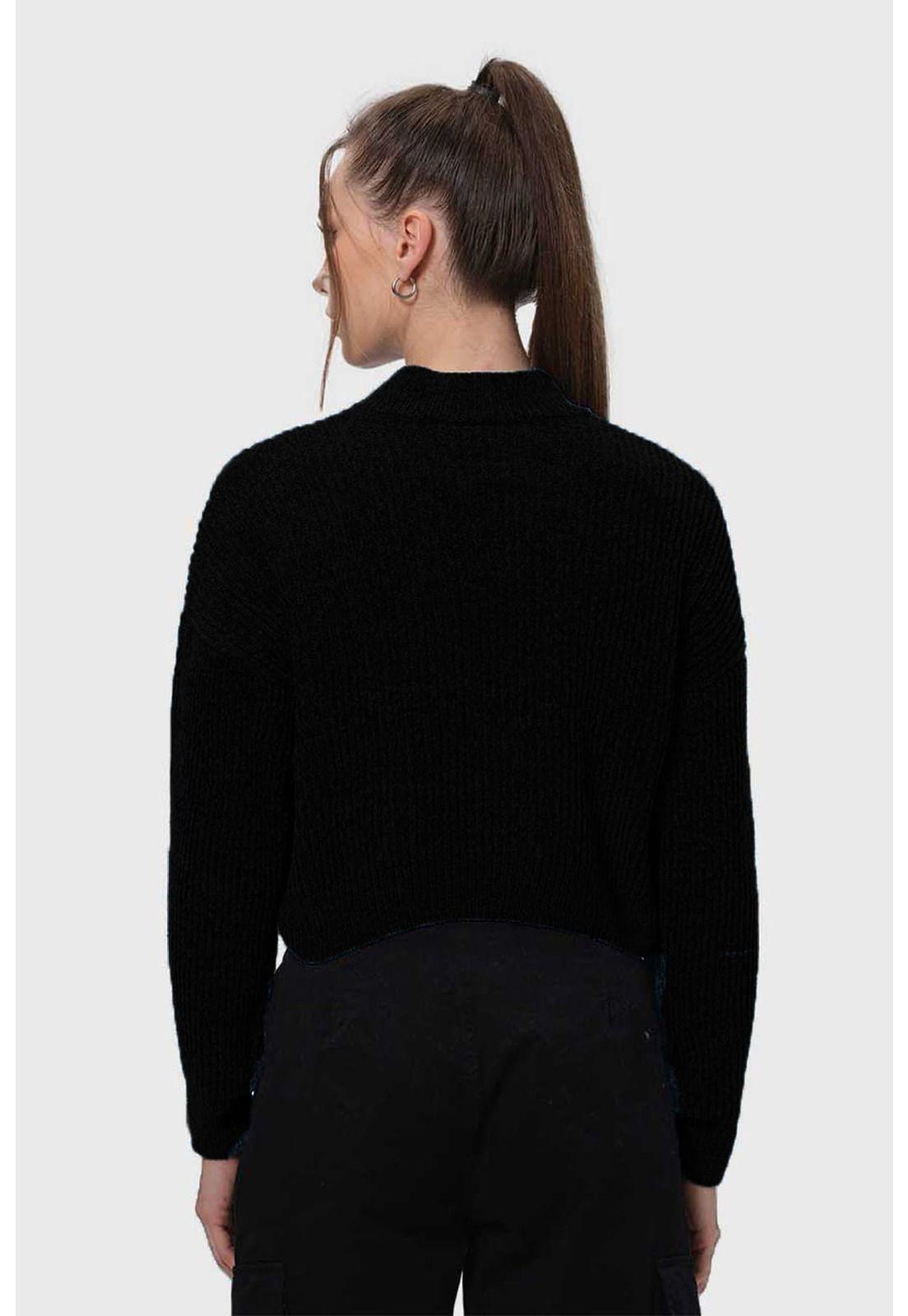 Sweater Mujer Chenille Negro-2