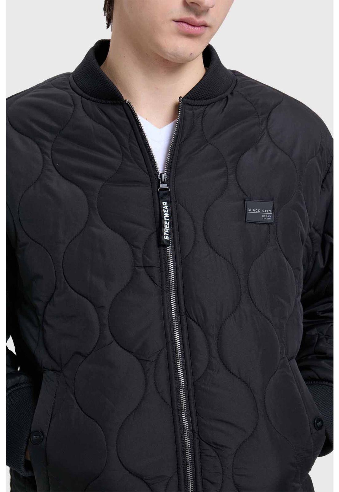 Chaqueta Hombre Bomber Negro - ll-3