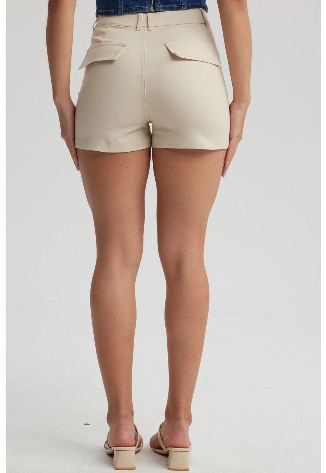 Short Mujer Gabardina Color Beige-2