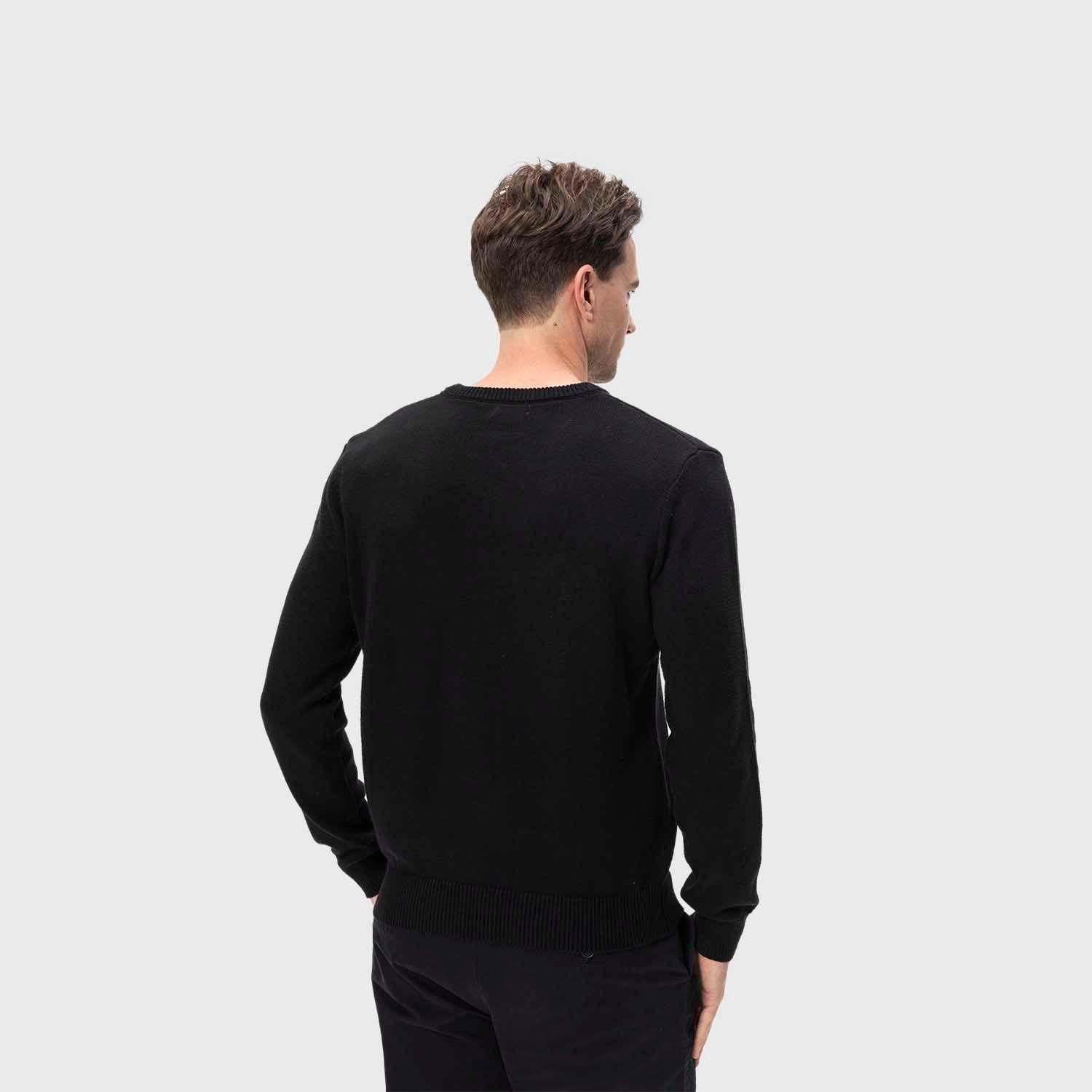 Sweater Hombre Cuello V Básico Negro Fashion's Park-2