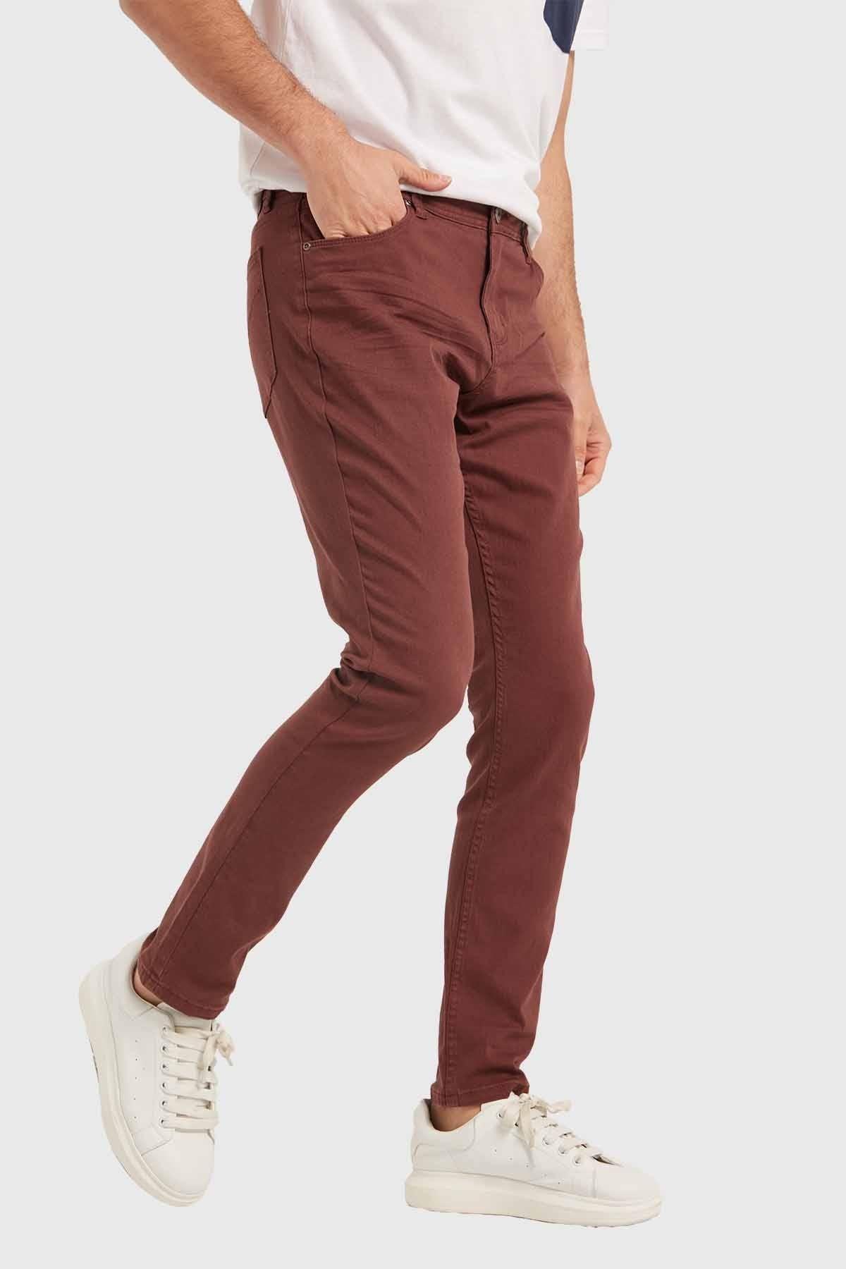 Jeans Hombre Slim Burdeo-1