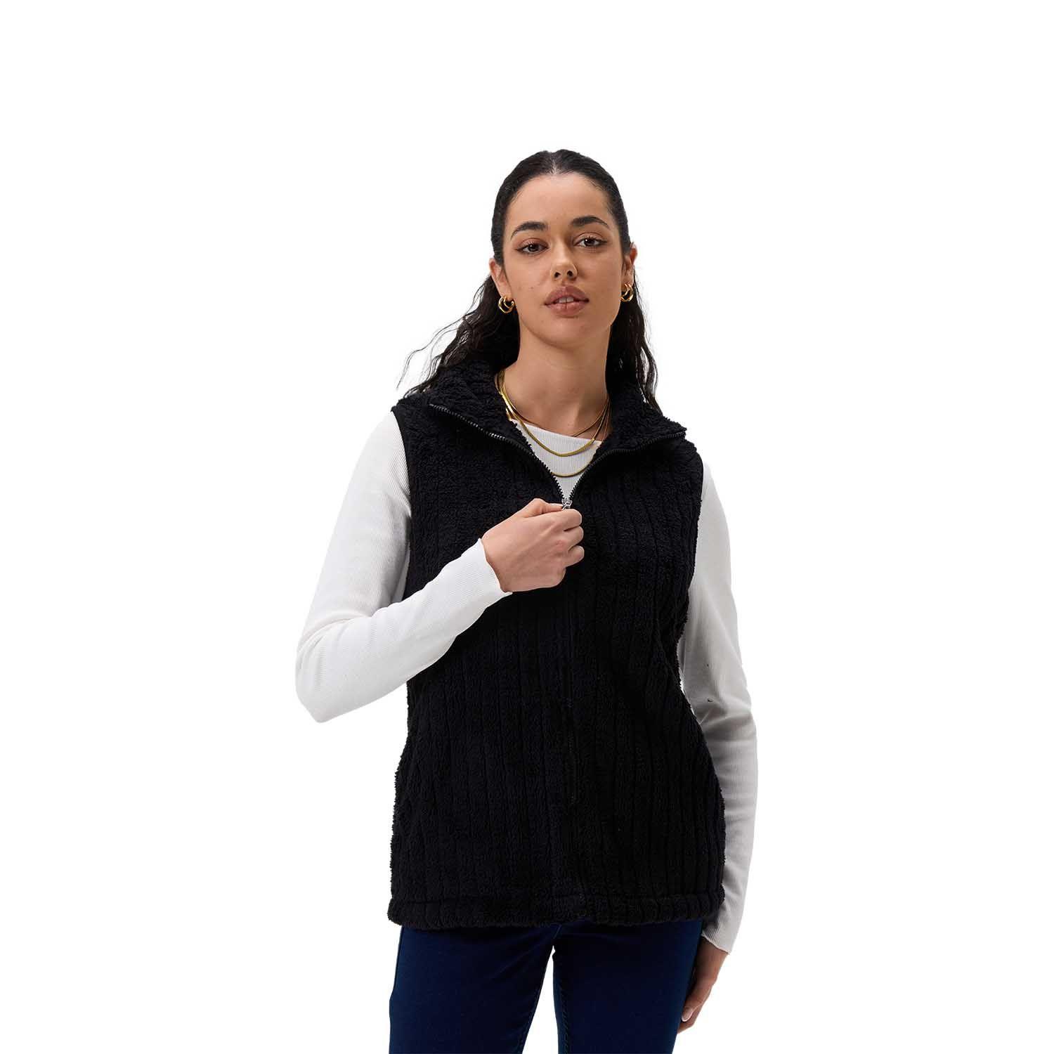 Polar Mujer Peludo Con Textura Negro Fsp Iv Fashion's Park-0