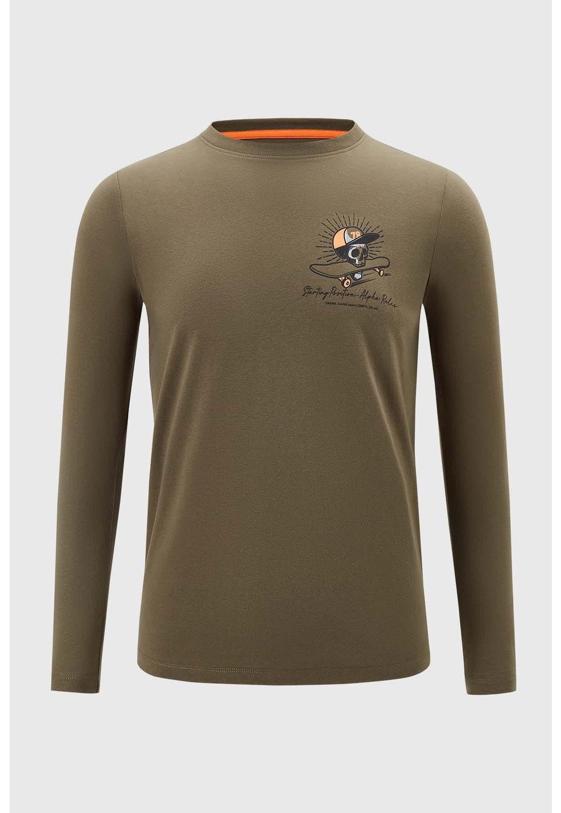 Polera Niño Estampado Verde-0