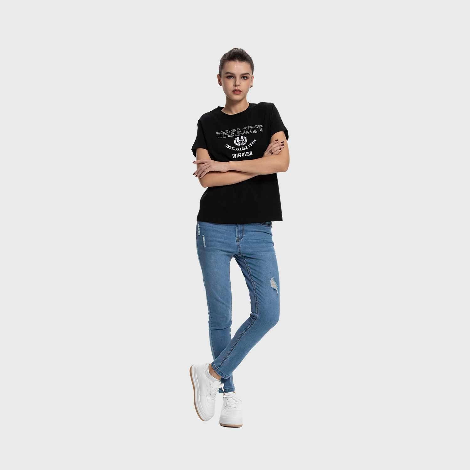 Polera Mujer Básica Print Negro Fsp Fashion's Park-3