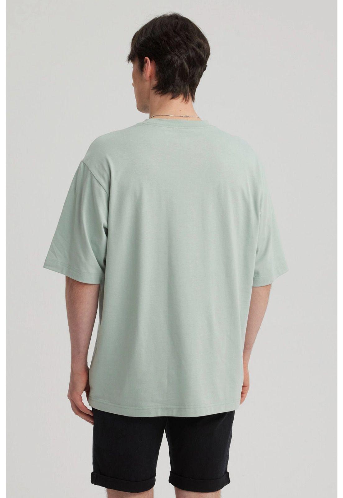 Polera Hombre Print Oversize Verde - ll-2