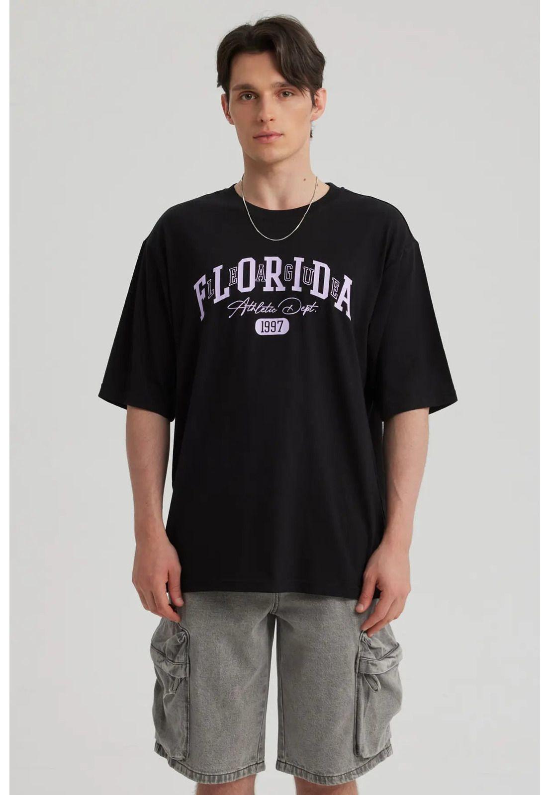 Polera Hombre Texto Frontal Negro-4