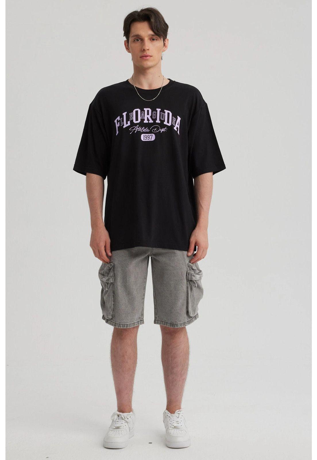 Polera Hombre Texto Frontal Negro-7