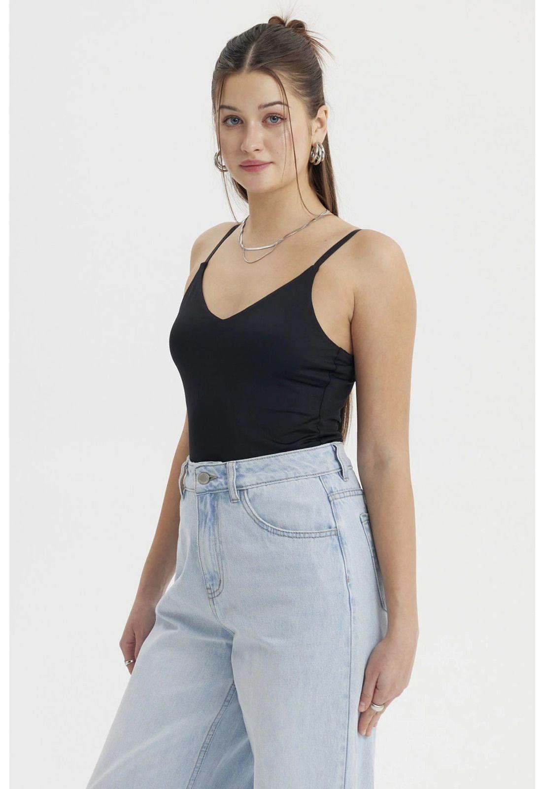 Polera Mujer Body Pabilo Negro- ll-1