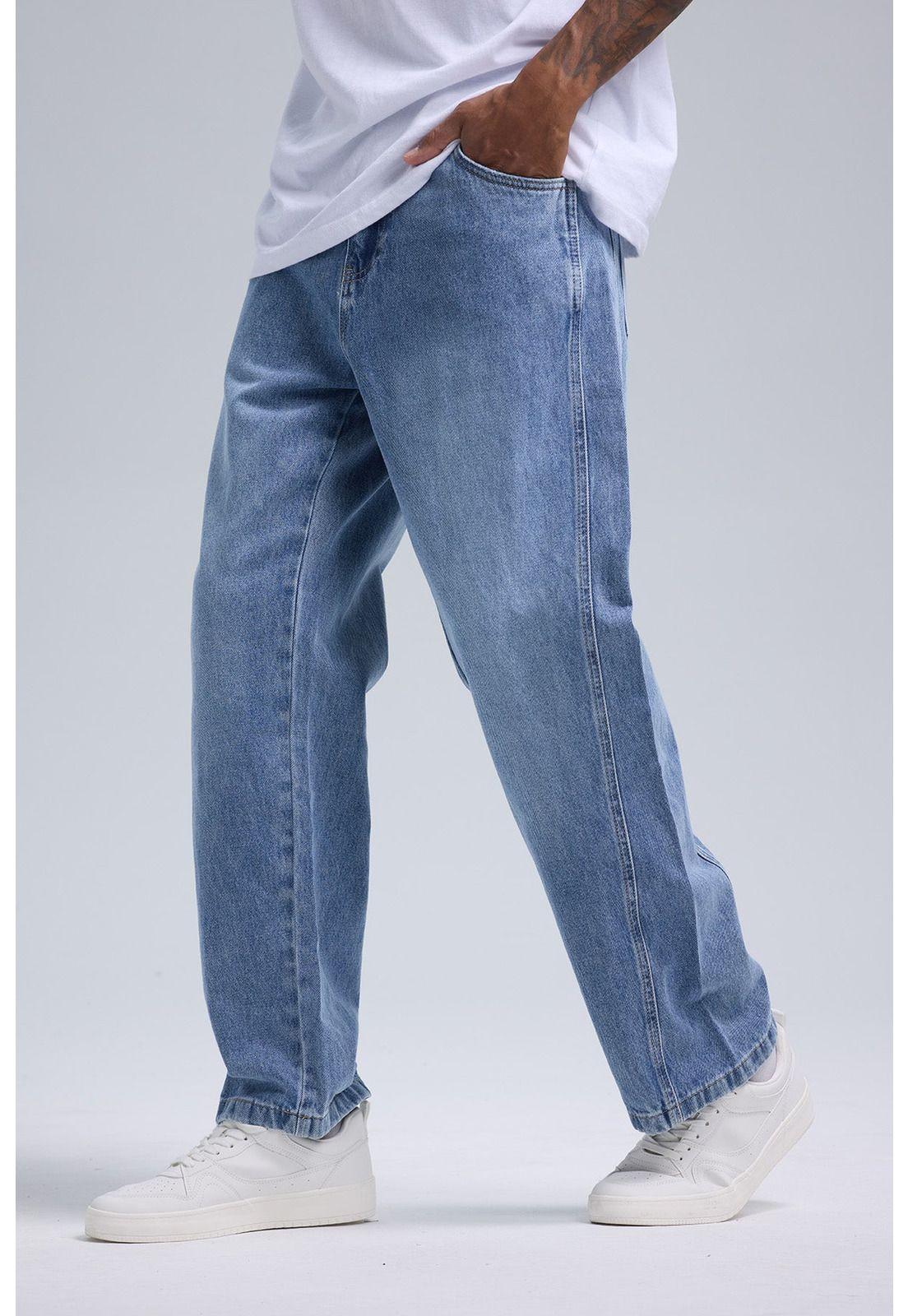 Jeans Hombre Baggy Detalle Azul Claro-1