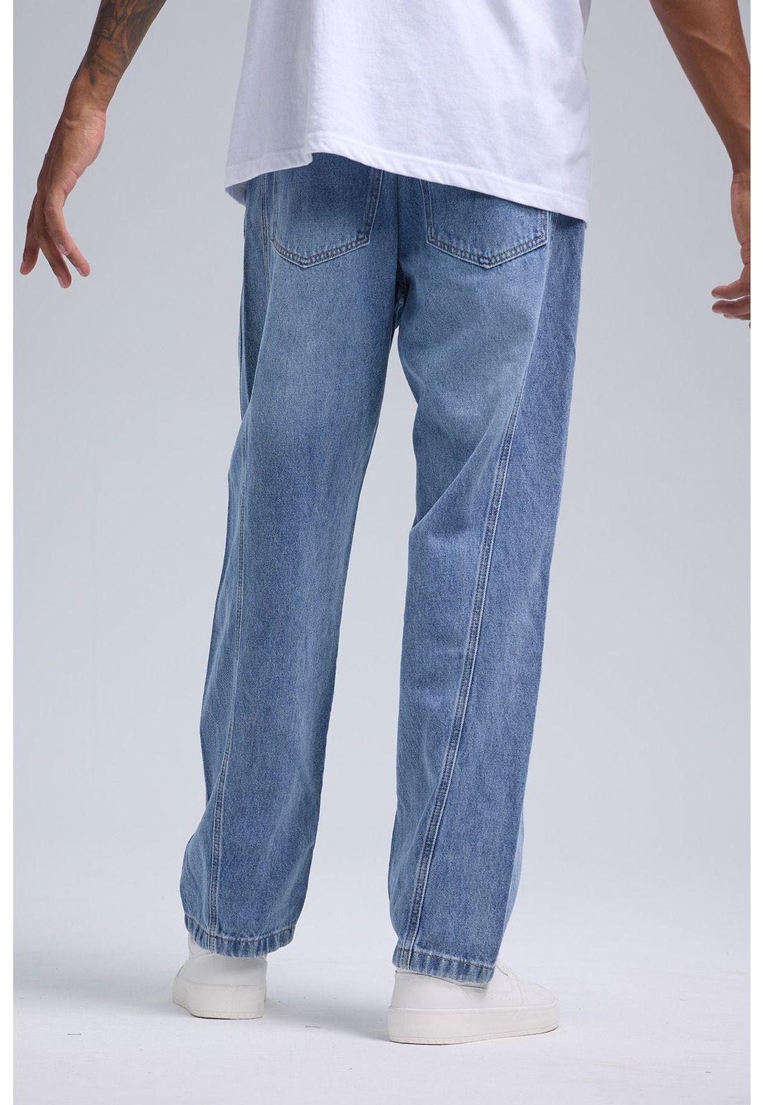 Jeans Hombre Baggy Detalle Azul Claro-2