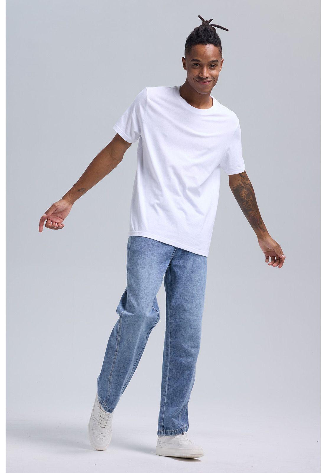 Jeans Hombre Baggy Detalle Azul Claro-3