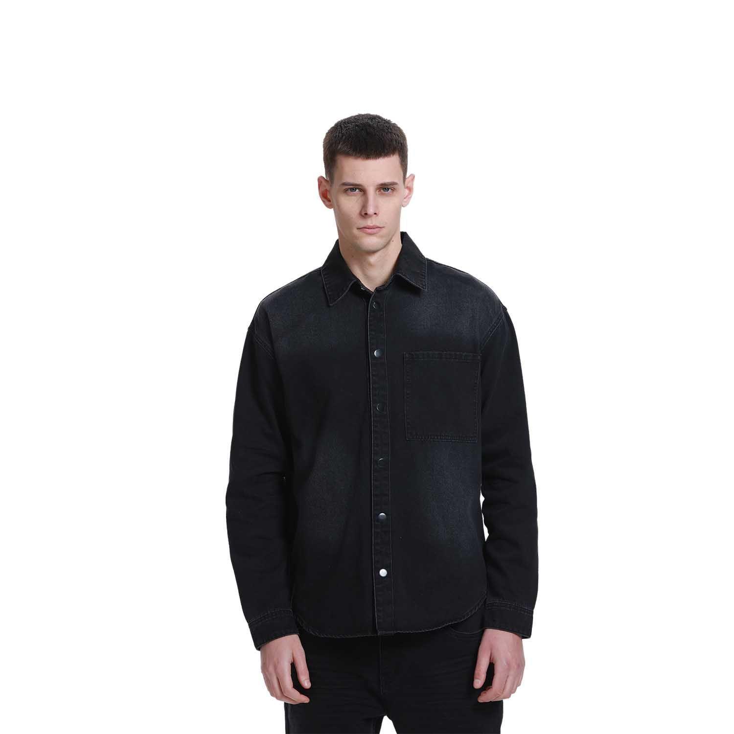 Camisa Hombre Juvenil Mezclilla Gris I-0