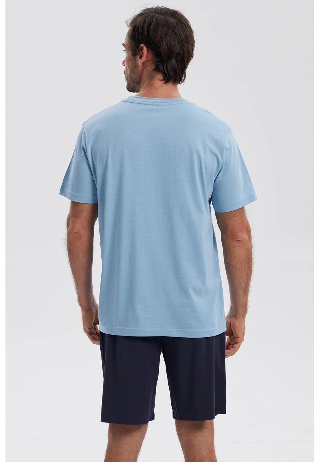 Polera Hombre Básica Con Bolsillo Celeste Claro-2
