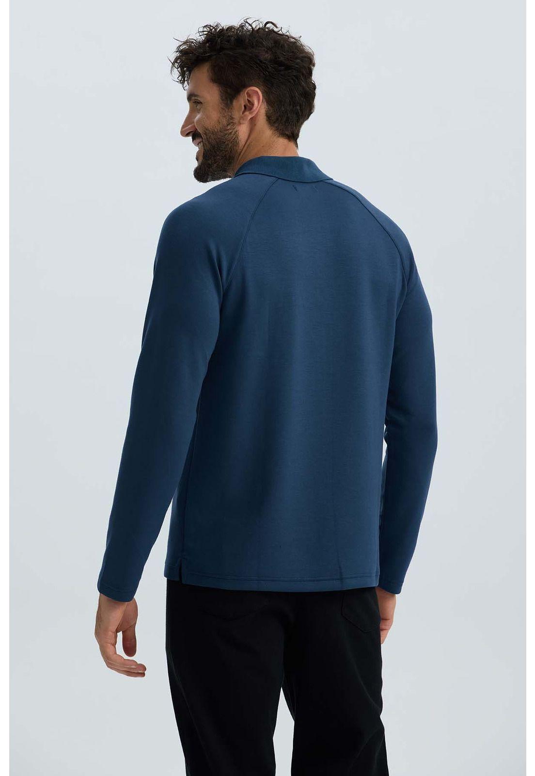 Polera Hombre Detalle Mangas Azul Marino-3