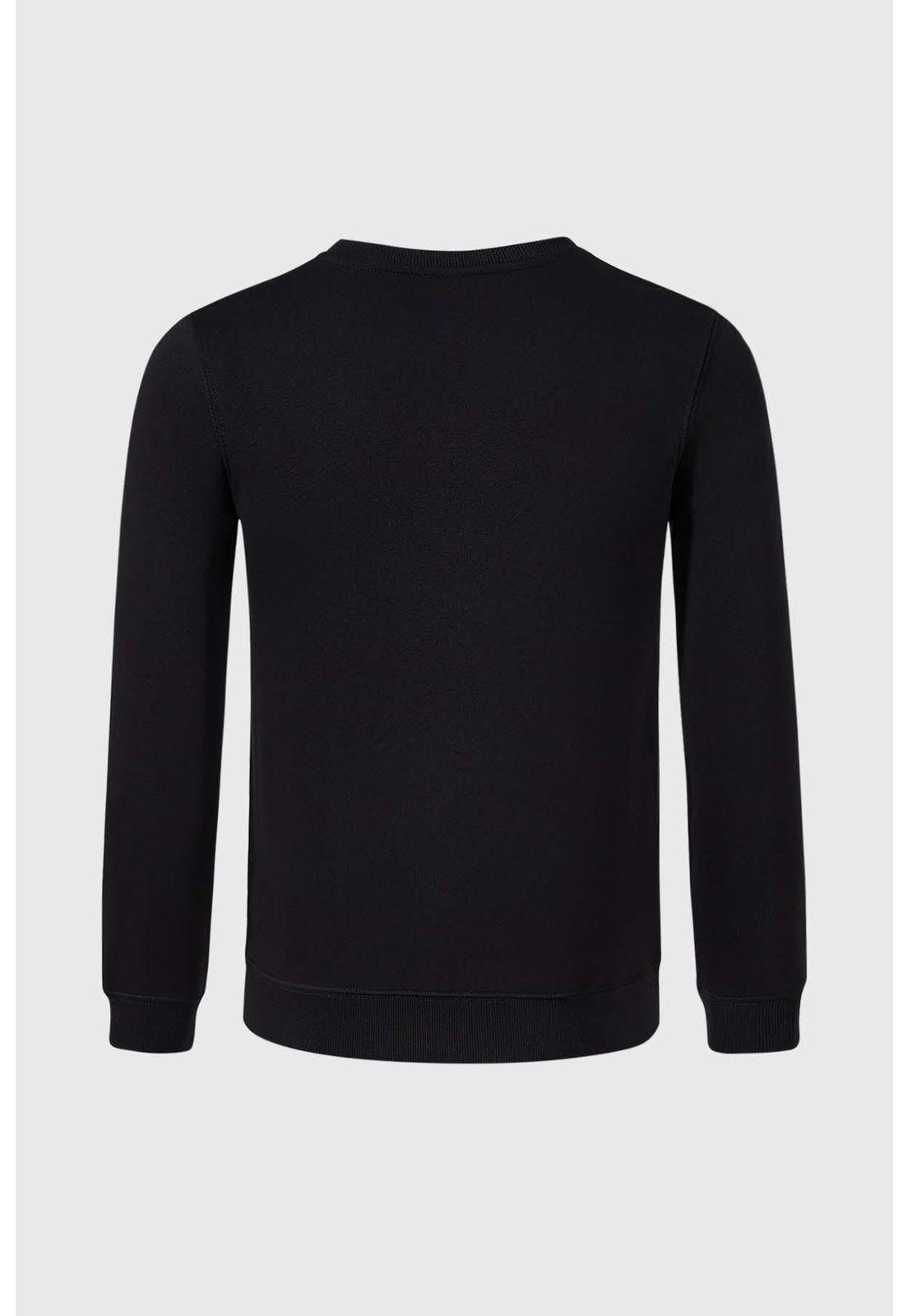 Polerón Niño Básico Con Print Negro-1