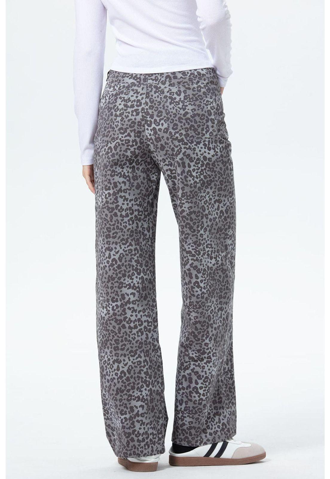 Pantalón Mujer Animal Print Gris-2