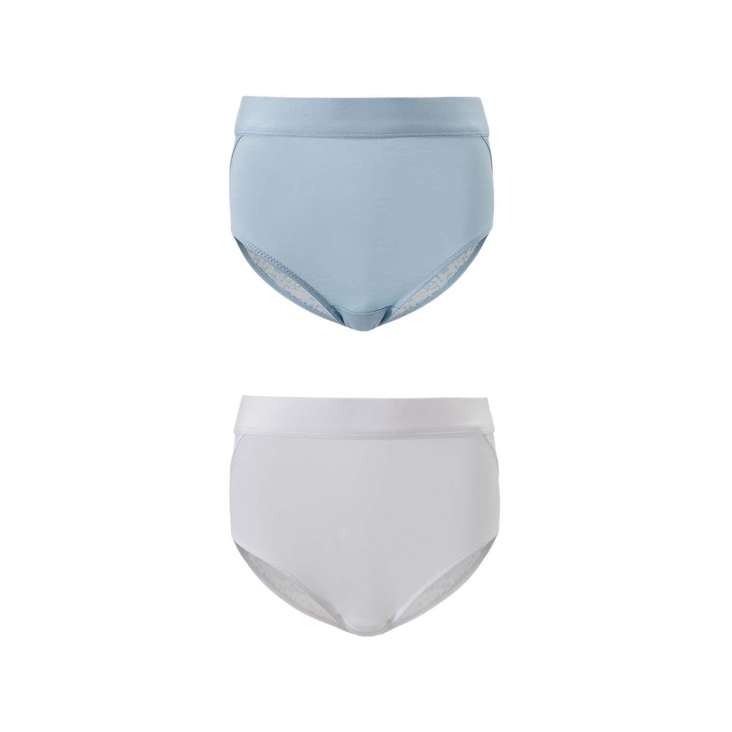 Calzón Mujer Bipack Tiro Alto Encaje Blanco Fashions Park-0