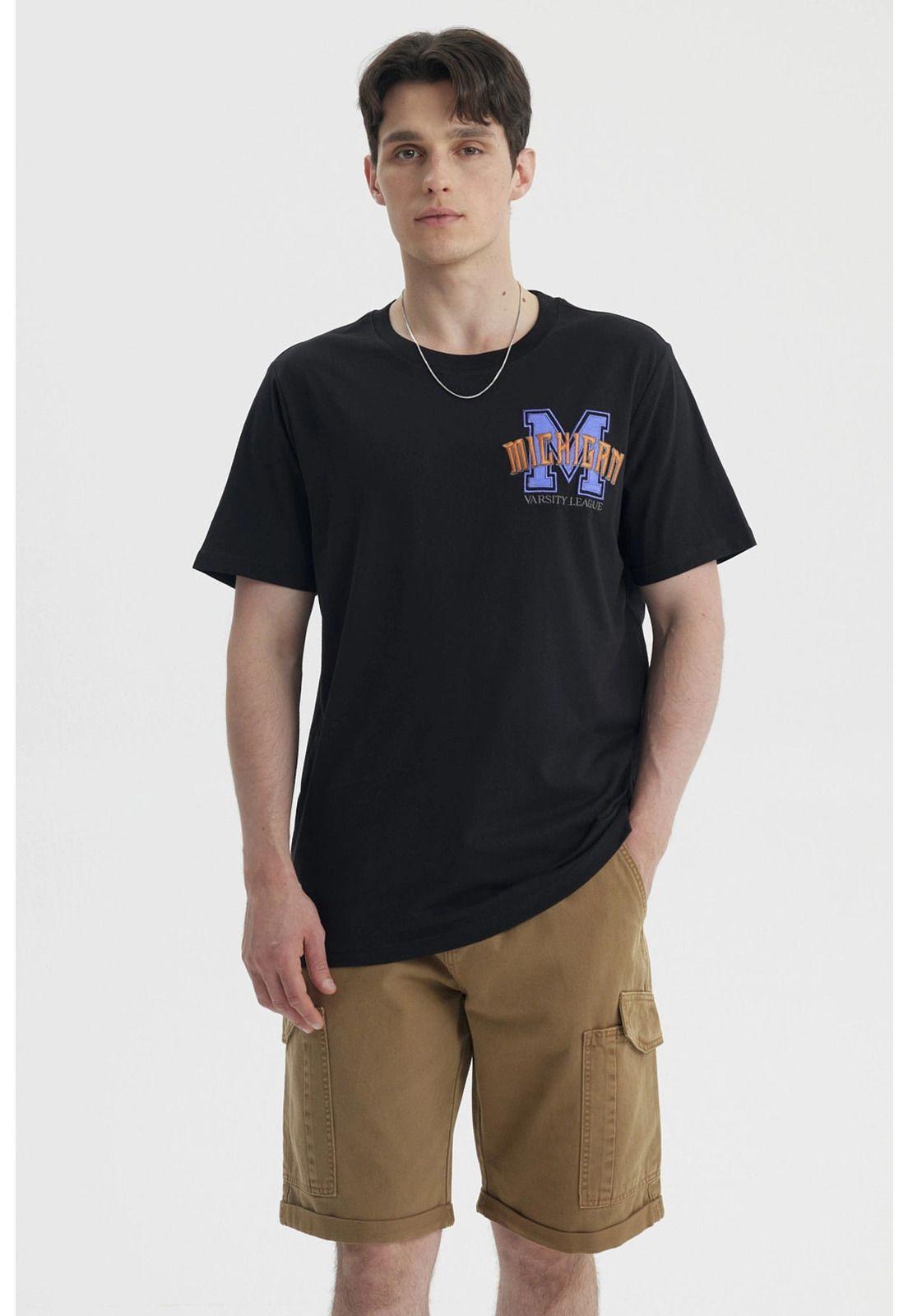 Polera Hombre Oversize Bordado Negro-0