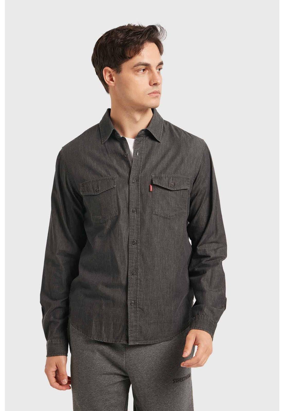 Camisa Hombre Clásica Dallas Gris - ll-0