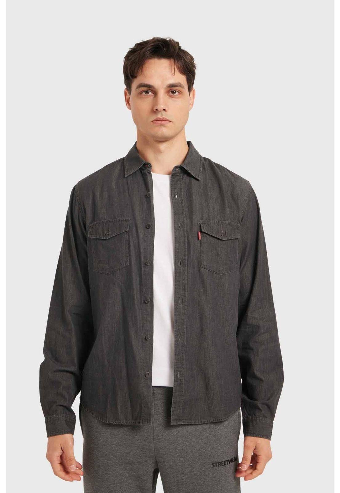 Camisa Hombre Clásica Dallas Gris - ll-1