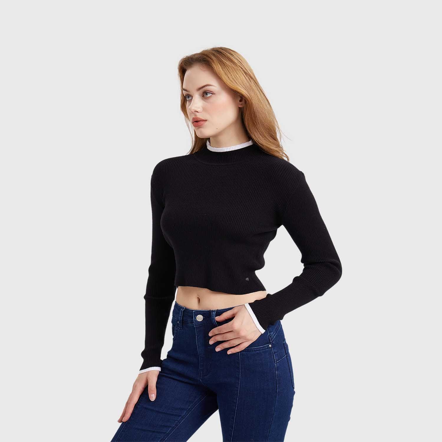 Sweater Mujer Contraste Negro Fashion´s Park-1