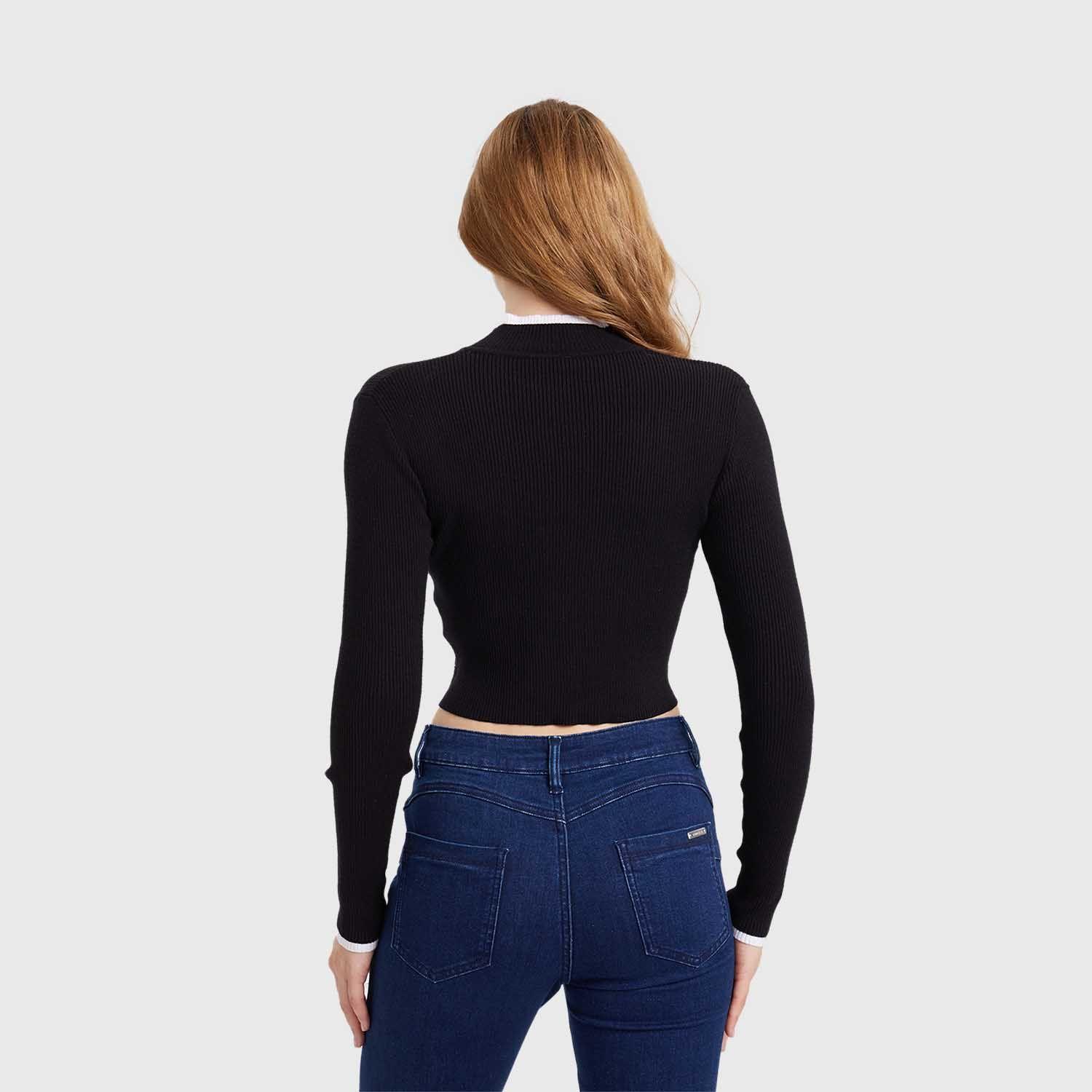 Sweater Mujer Contraste Negro Fashion´s Park-2