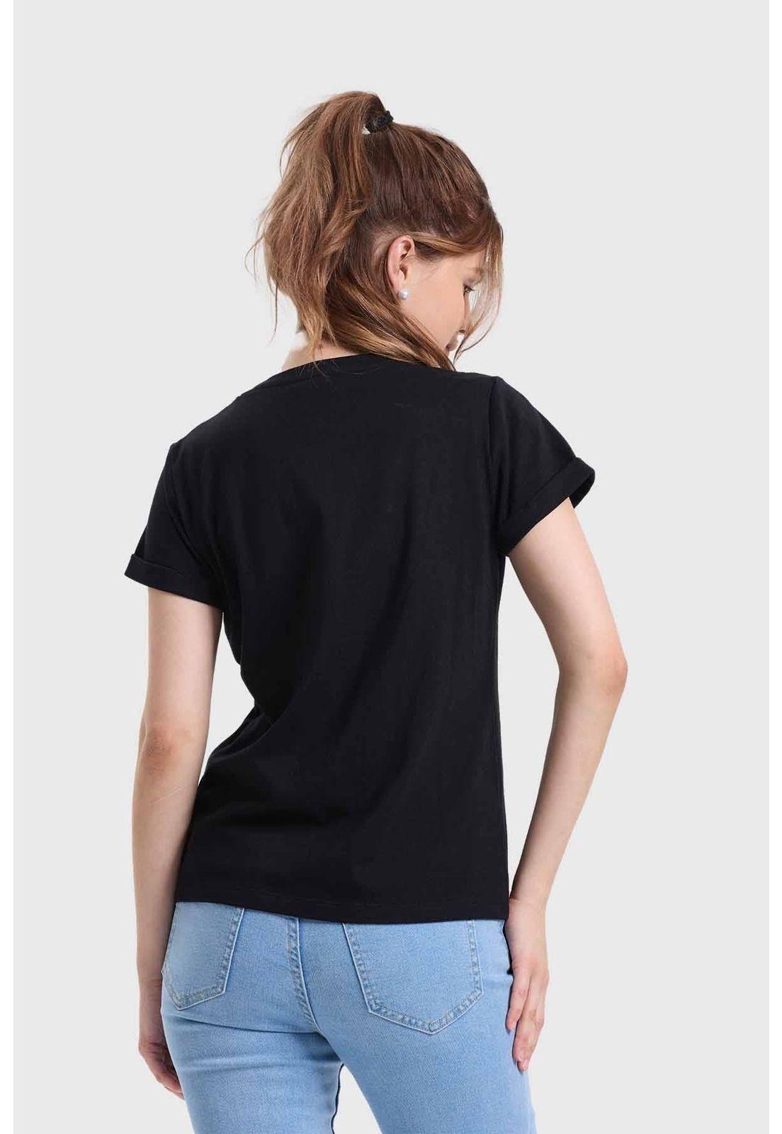 Polera Mujer Gráfica Roll Up Negro - ll-2