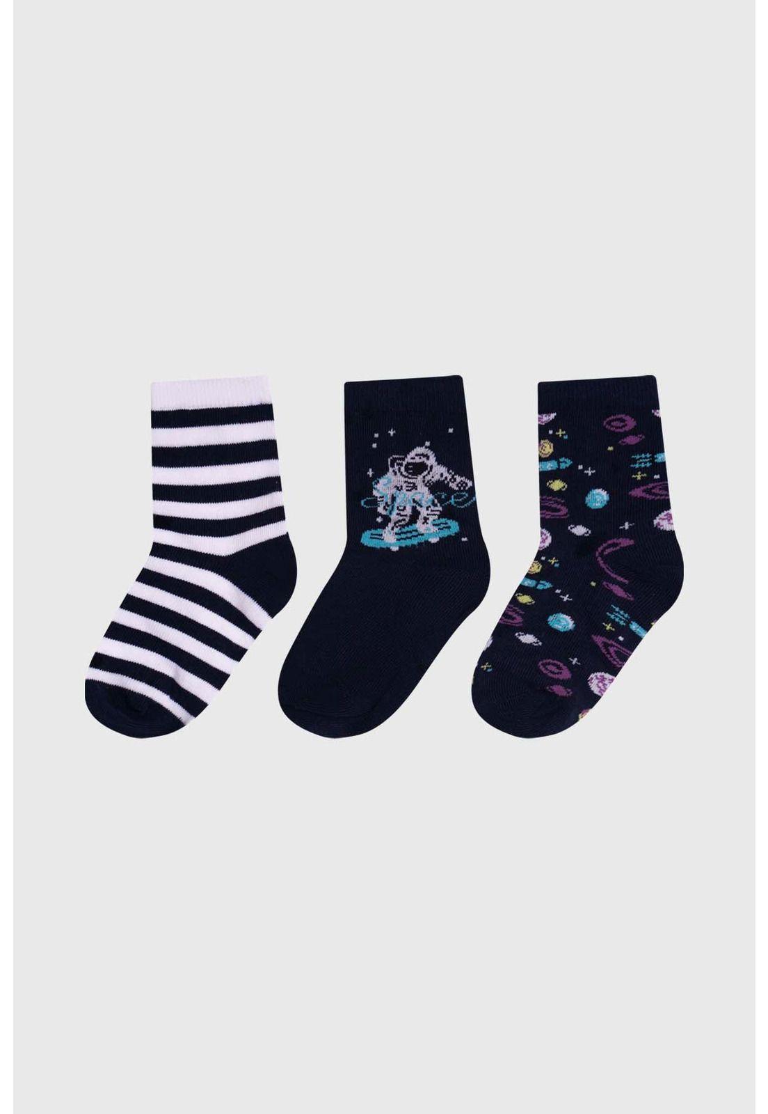 Calcetín Niño Tripack Azul Marino- ll-0