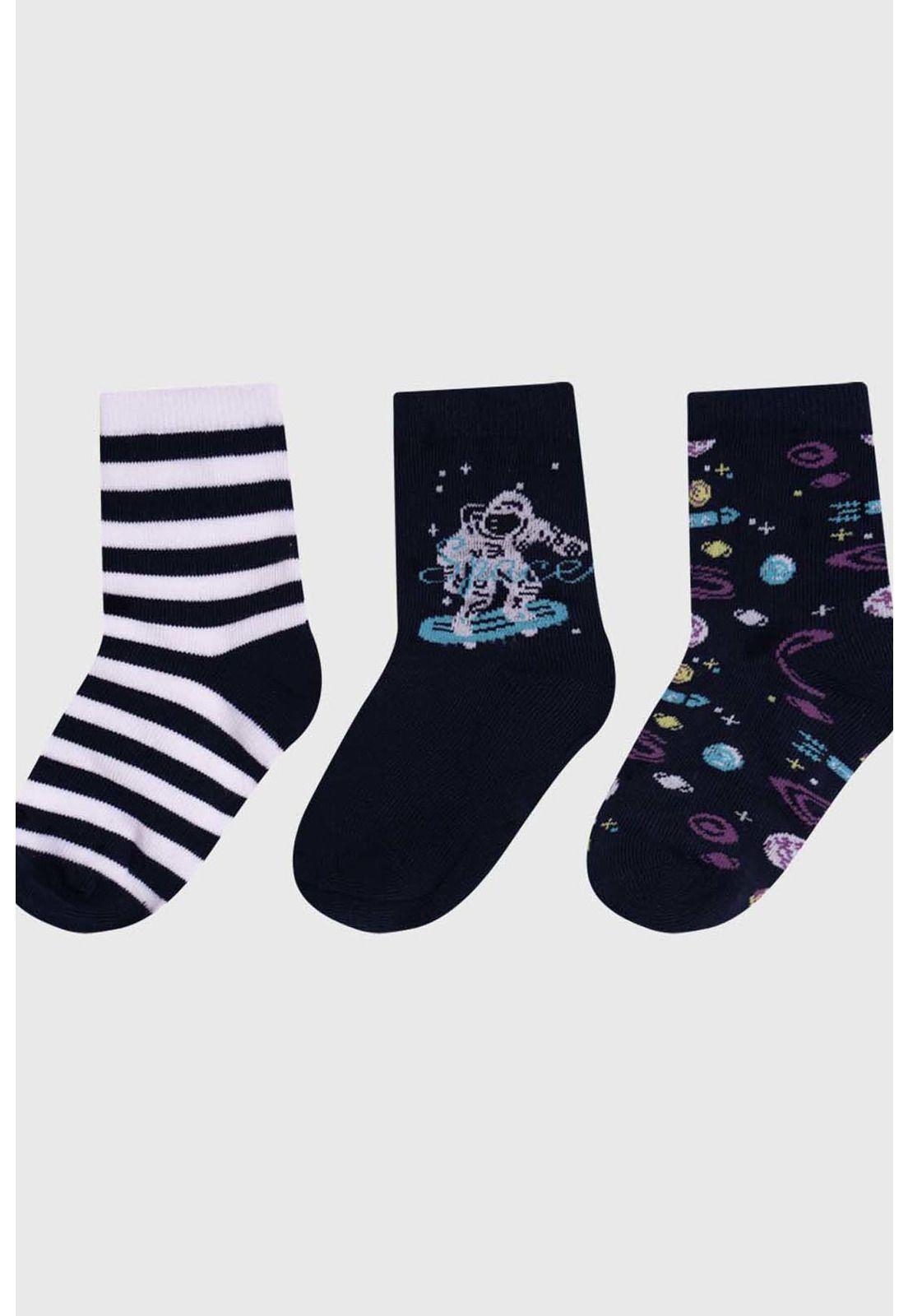 Calcetín Niño Tripack Azul Marino- ll-1