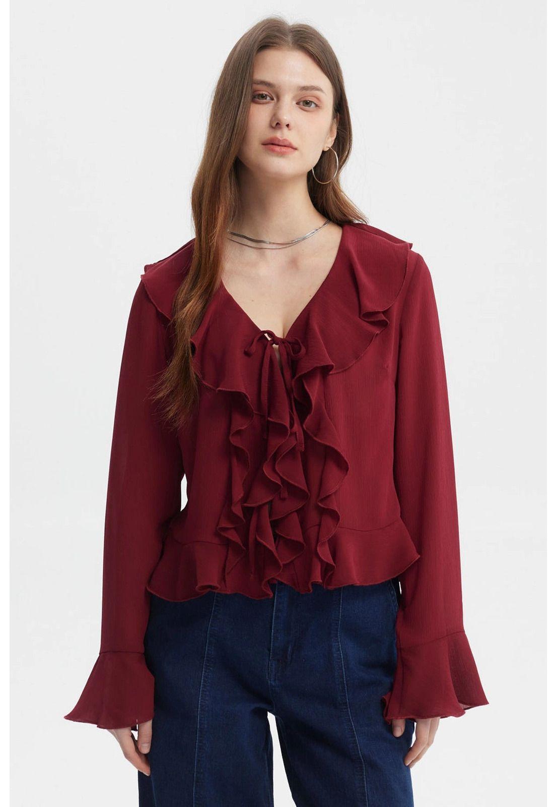 Blusa Mujer Vuelos Rojo-0