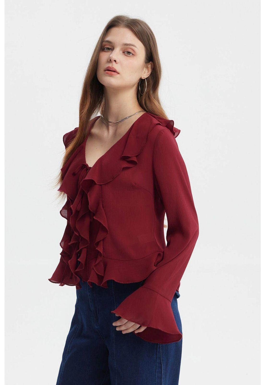 Blusa Mujer Vuelos Rojo-1