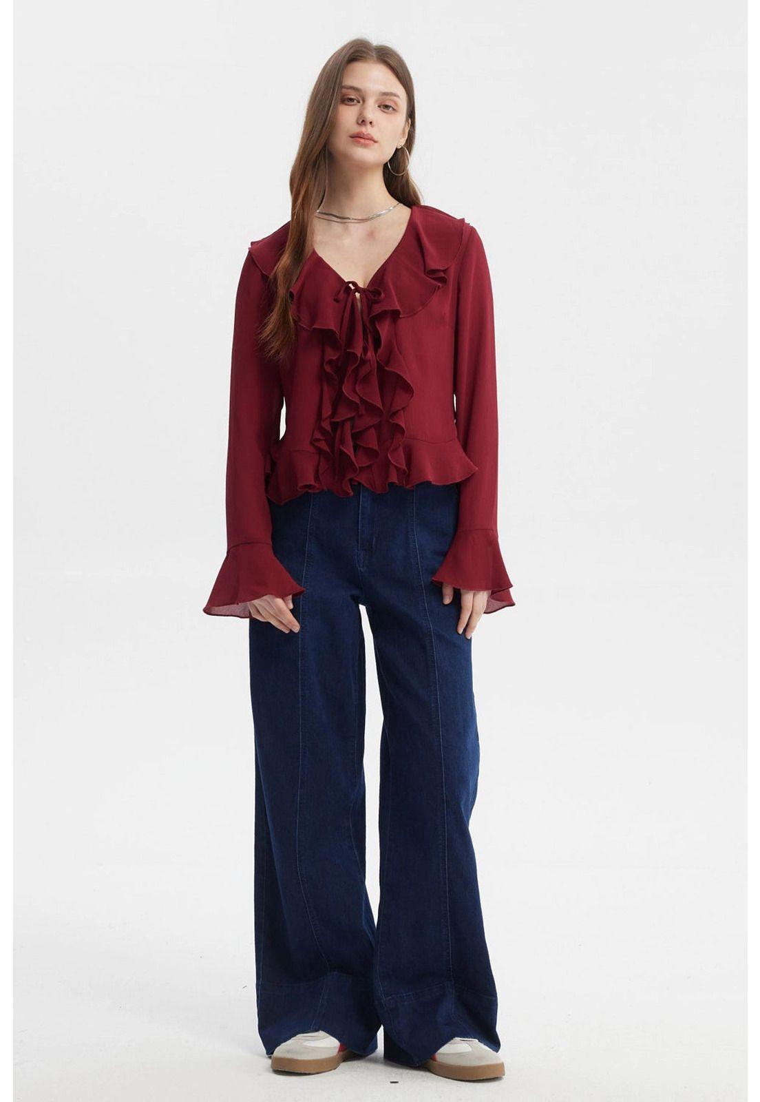 Blusa Mujer Vuelos Rojo-3