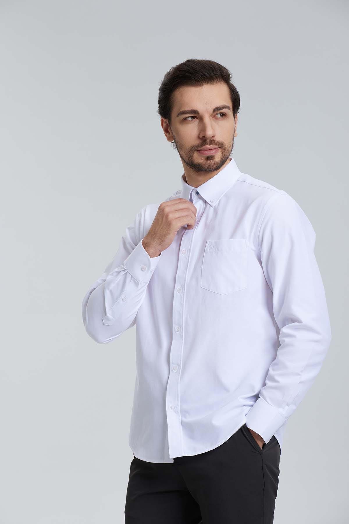 Camisa Oxford Blanco-0