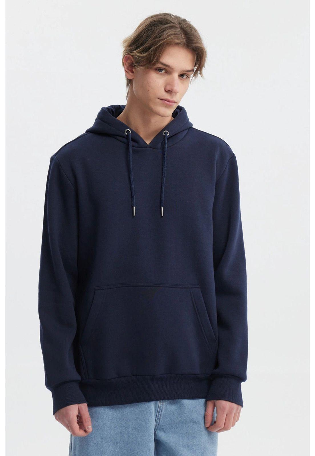 Polerón Hombre Hoodie Básico Azul-0
