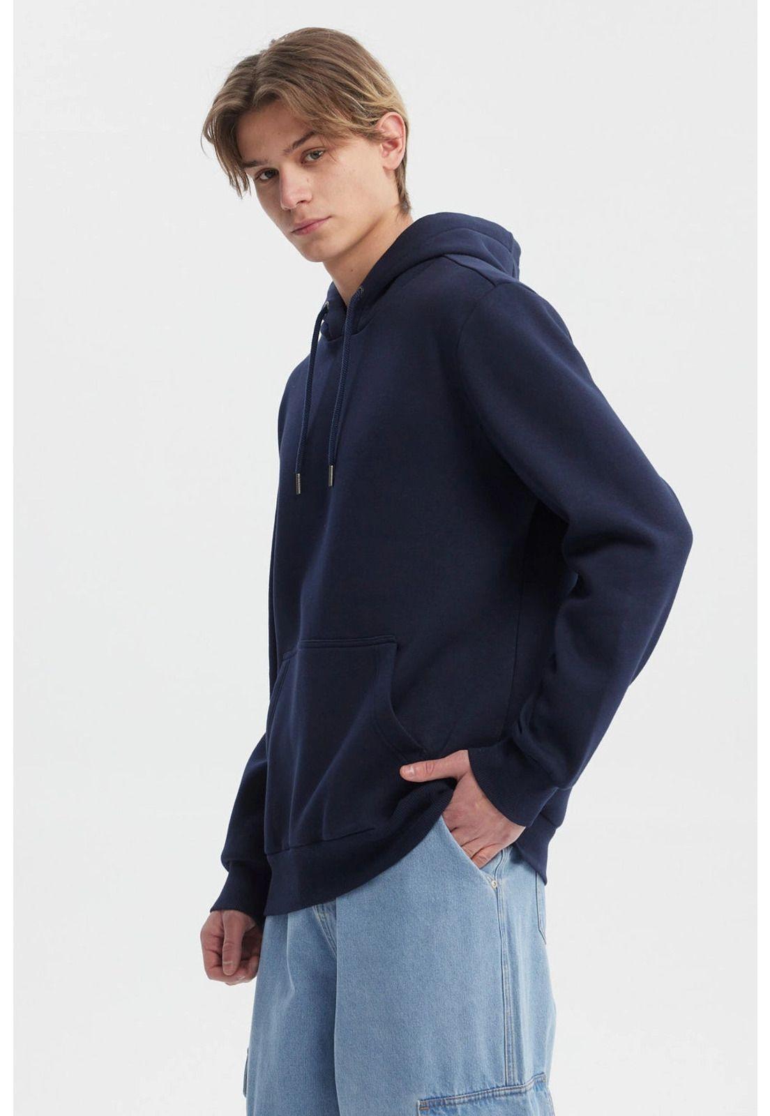Polerón Hombre Hoodie Básico Azul-1