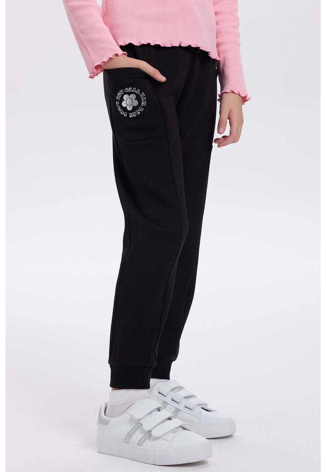 Pantalón Buzo Niña Bipack Negro-5