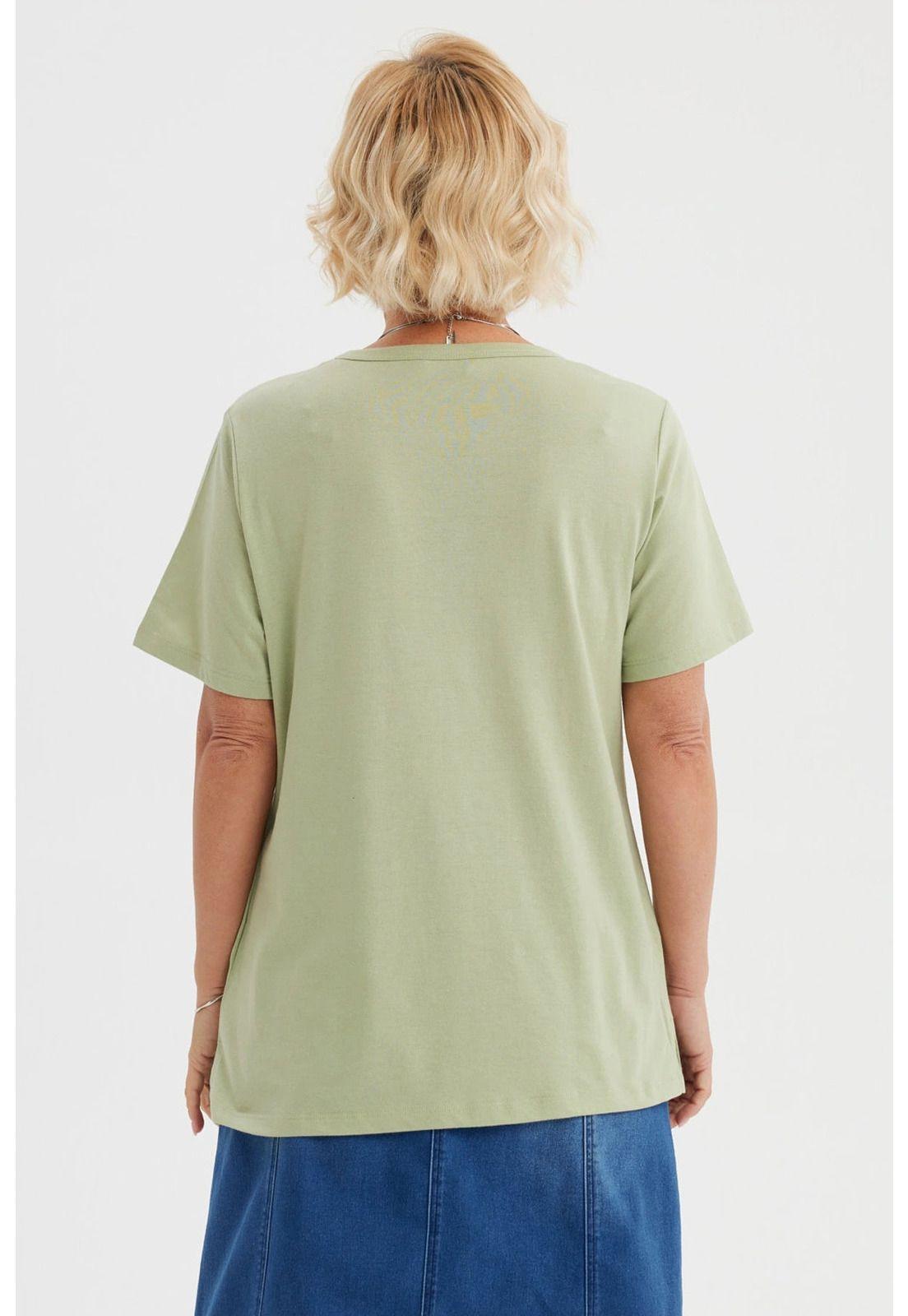 Polera Mujer Print Posicional Verde Claro-2