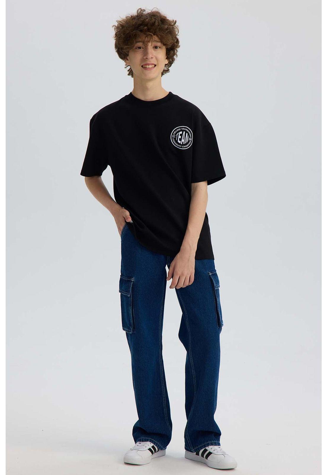 Polera Niño College Negro-3