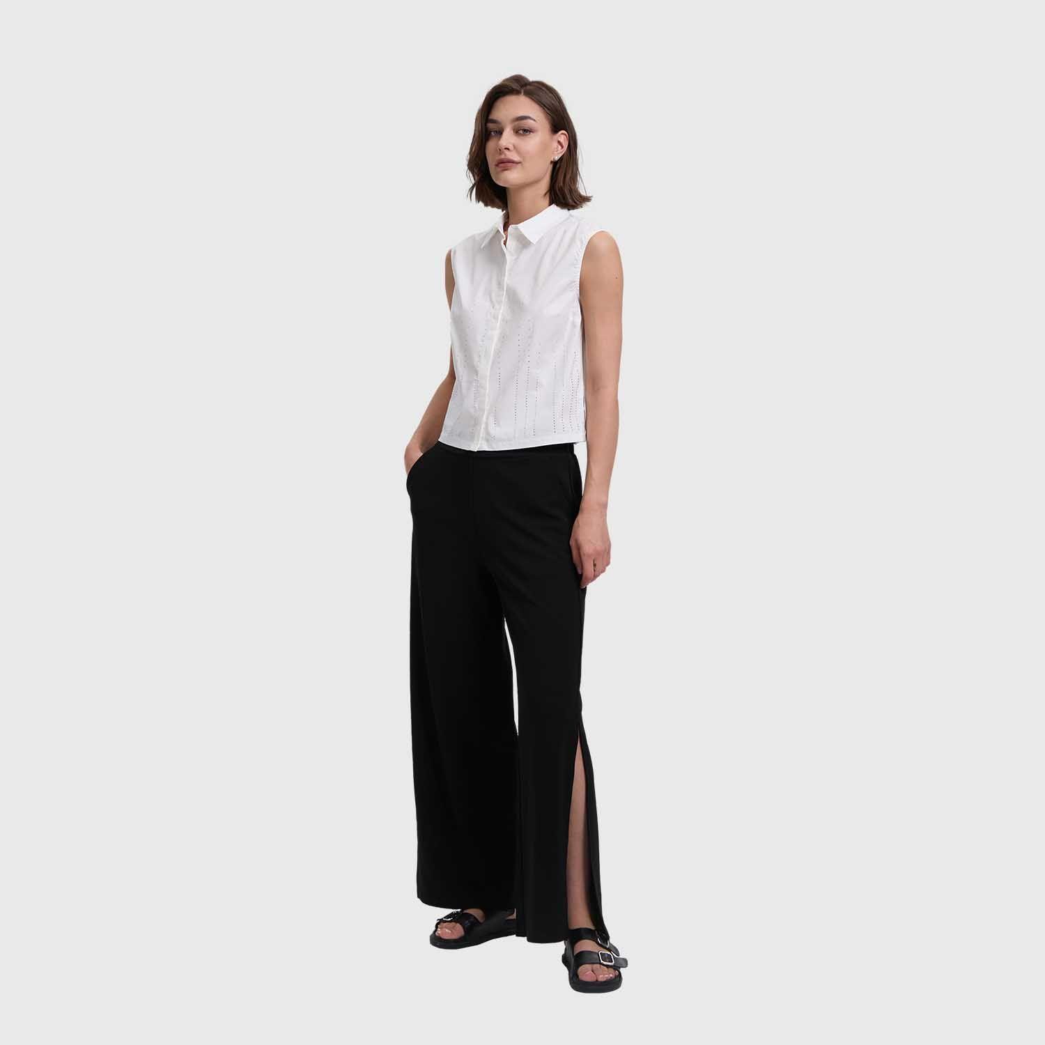 Blusa Mujer Lisa Aplicación Strass Crudo Fashion's Park-3
