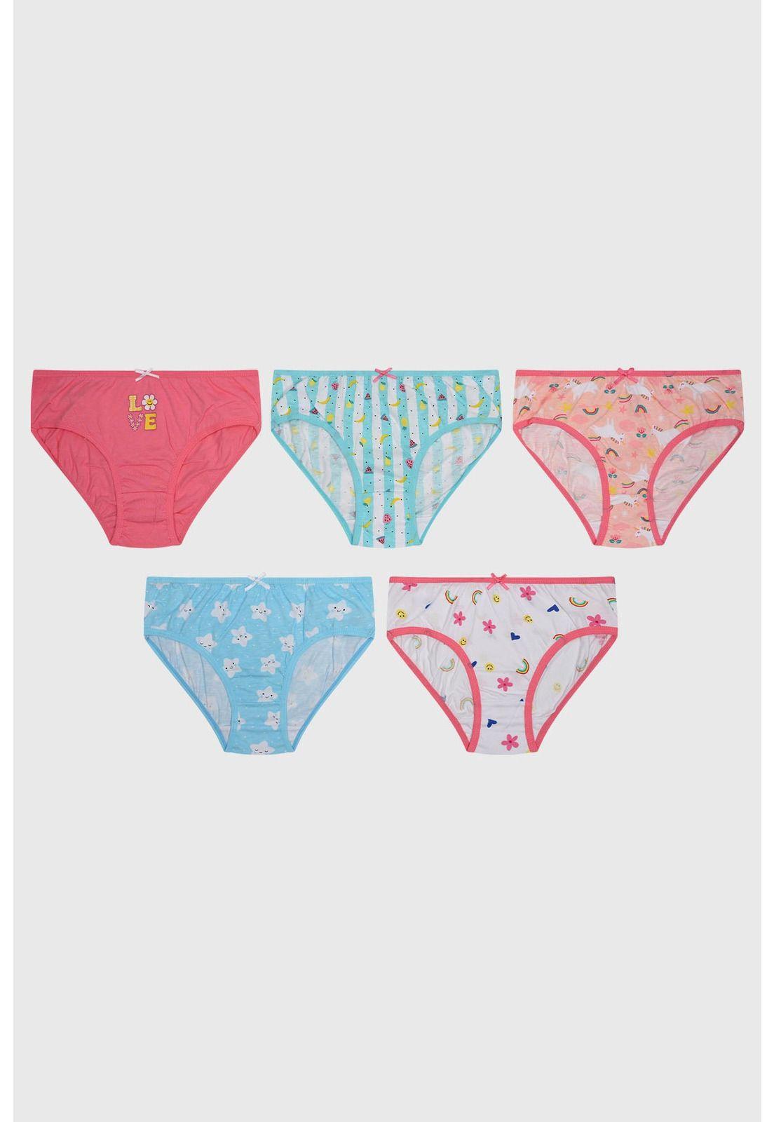 Calzón Niña Pack5 Pantaleta Full Rapport Rosado-0