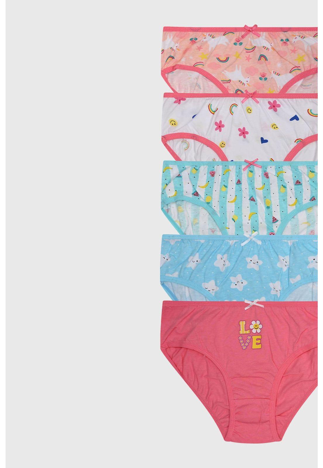 Calzón Niña Pack5 Pantaleta Full Rapport Rosado-1